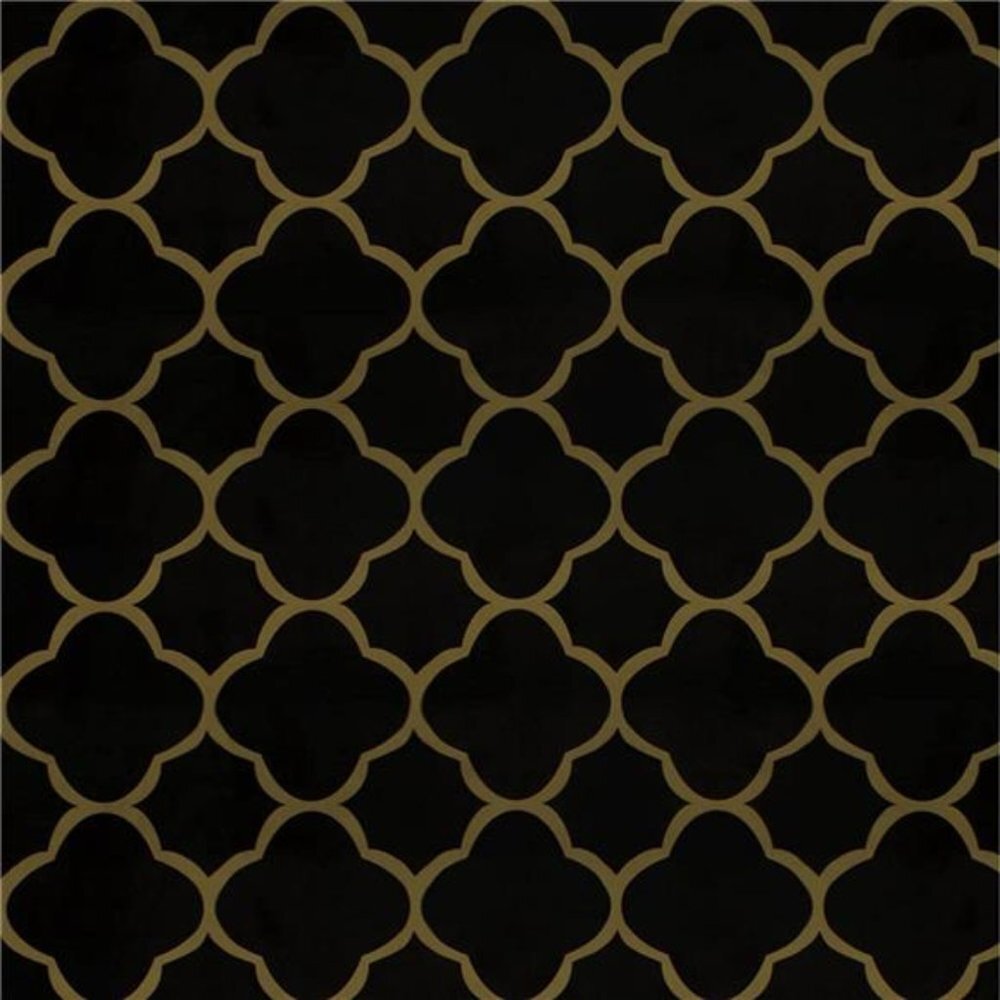14.2"x78.7" Black and Gold Trellis Wallpaper Peel and Stick Black and Gold